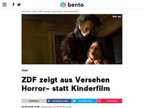 Bild zum Artikel: ZDF zeigt versehentlich Horror- statt Kinderfilm