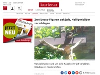 Bild zum Artikel: Zwei Jesus-Figuren geköpft, Heiligenbilder zerschlagen