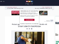 Bild zum Artikel: Protest gegen Knöllchen: Mann zahlt Strafe mit Eimern voller Ein-Cent-Münzen