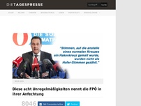 Bild zum Artikel: Diese acht Unregelmäßigkeiten nennt die FPÖ in ihrer Anfechtung
