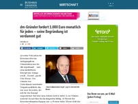 Bild zum Artikel: dm-Gründer Götz Werner: Ein Grundeinkommen befeuert das Spiel — wie beim Monopoly