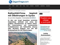 Bild zum Artikel: Rothschild-Firma beginnt mit Ölbohrungen in Syrien