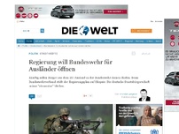 Bild zum Artikel: Streitkräfte: Regierung will Bundeswehr für Ausländer öffnen