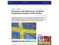 Bild zum Artikel: Schweden zieht Notbremse: Schärfste Asylgesetze Europas verabschiedet - Große Mehrheit und Einigkeit im Reichstag