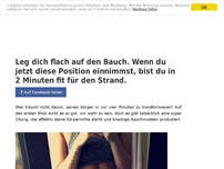 Bild zum Artikel: Leg dich flach auf den Bauch. Wenn du jetzt diese Position einnimmst, bist du in 2 Minuten fit...