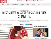 Bild zum Artikel: Diese Mutter kassiert fürs Stillen einen Strafzettel