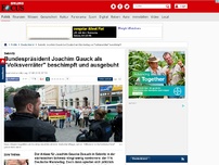 Bild zum Artikel: Sebnitz - 'Volksverräter'-Rufe: Bundespräsident Gauck wird beschimpft und ausgebuht