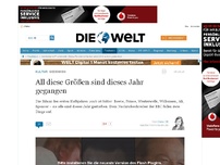 Bild zum Artikel: Die Toten 2016: All diese Größen sind dieses Jahr gegangen