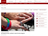 Bild zum Artikel: Ab heute ist das Ja-Wort in der Kirche möglich