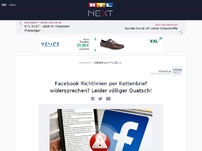 Bild zum Artikel: Facebook-Richtlinien per Kettenbrief widersprechen? Leider völliger Quatsch!