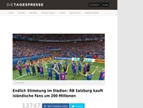 Bild zum Artikel: Endlich Stimmung im Stadion: RB Salzburg kauft isländische Fans um 200 Millionen