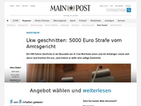 Bild zum Artikel: Lkw geschnitten: 5000 Euro Strafe