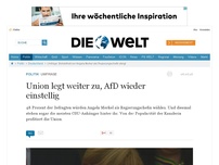 Bild zum Artikel: Umfrage: Deutsche belohnen Merkel für Besonnenheit nach Brexit