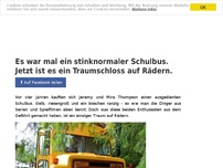 Bild zum Artikel: Es war mal ein stinknormaler Schulbus. Jetzt ist es ein Traumschloss auf Rädern.