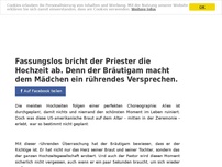 Bild zum Artikel: Fassungslos bricht der Priester die Hochzeit ab. Denn der Bräutigam macht dem Mädchen ein...