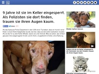 Bild zum Artikel: 9 Jahre ist sie im Keller eingesperrt. Als Polizisten sie dort finden, trauen sie ihren Augen kaum.