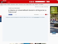 Bild zum Artikel: 'Vielfalt muss erhalten bleiben' - In Debatte um Schweinefleisch: Kanzlerin ruft Migranten zu Toleranz auf