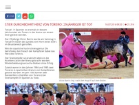 Bild zum Artikel: Stier durchbohrt Herz von Torero: 29-Jähriger ist tot