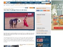Bild zum Artikel: Bulle durchstößt Herz, Zuschauer entsetzt - 
Stier tötet 29-jährigen Torero in der Arena