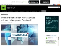 Bild zum Artikel: Offener Brief an den MDR: Schluss mit der Hetze gegen Russland!