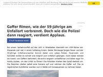 Bild zum Artikel: Gaffer filmen, wie der 59-Jährige am Unfallort verbrennt. Doch wie die Polizei dann reagiert,...