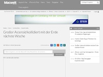 Bild zum Artikel: Großer Asteroid kollidiert mit der Erde nächste Woche