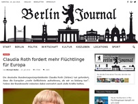 Bild zum Artikel: Claudia Roth fordert mehr Flüchtlinge für Europa