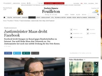 Bild zum Artikel: Hasskommentare: Justizminister Heiko Maas droht Facebook