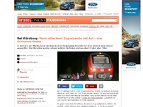 Bild zum Artikel: Bei Würzburg: Mann attackiert Reisende im Zug - mehrere Schwerverletzte