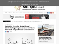 Bild zum Artikel: Heimlicher Herrscher Deutschlands? Sämtliche Regierungsbeschlüsse von 'Cuple Whil' statt 'Angela Merkel' unterschrieben
