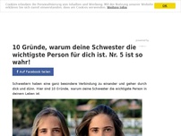 Bild zum Artikel: 10 Gründe, warum deine Schwester die wichtigste Person für dich ist. Nr. 5 ist so wahr!