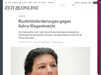 Bild zum Artikel: Linkspartei: Rücktrittsforderungen gegen Sarah Wagenknecht