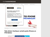 Bild zum Artikel: Tolle Aktion! Hartlauer verteilt gratis iPhones an FPÖ-Wähler