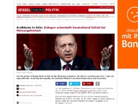 Bild zum Artikel: Groß-Demo in Köln: Erdogan unterstellt Deutschland Defizit bei Meinungsfreiheit