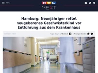Bild zum Artikel: Hamburg: Neunjähriger rettet neugeborenes Geschwisterkind vor Entführung aus dem Krankenhaus