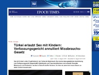 Bild zum Artikel: Türkei erlaubt Sex mit Kindern: Verfassungsgericht annulliert Missbrauchs-Gesetz