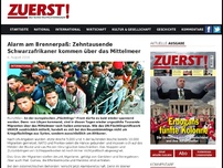 Bild zum Artikel: Alarm am Brennerpaß: Zehntausende Schwarzafrikaner kommen über das Mittelmeer