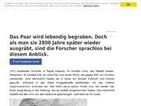 Bild zum Artikel: Das Paar wird lebendig begraben. Doch als man sie 2800 Jahre später wieder ausgräbt, sind die Forscher sprachlos bei diesem Anblick.