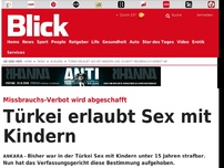 Bild zum Artikel: Missbrauchs-Verbot wird abgeschafft: Türkei erlaubt Sex mit Kindern