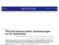 Bild zum Artikel: FPÖ-Chef Strache fordert: Sozialleistungen nur für Österreicher