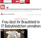 Bild zum Artikel: Aus einem traurigem Grund - Frau lässt ihr Brautkleid in 17 Babykleidchen umnähen