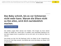 Bild zum Artikel: Das Baby schreit, bis es vor Schmerzen nicht mehr kann. Warum die Eltern nicht zu ihm eilen, wird dich nachdenklich machen.