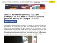 Bild zum Artikel: Der Kopf des Pferdes schwillt 3 Tage vorm Wettkampf an. Was dann vor Millionenpublikum geschieht, bewegt die Olympia-Zuschauer.