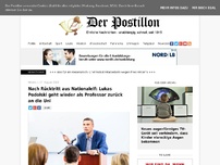 Bild zum Artikel: Nach Rücktritt aus Nationalelf: Lukas Podolski geht wieder als Professor zurück an die Uni