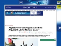 Bild zum Artikel: Asylbewerber verweigern Arbeit mit Argument: „Sind Merkels Gäste“