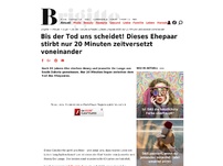 Bild zum Artikel: Bis der Tod uns scheidet! Dieses Ehepaar stirbt nur 20 Minuten zeitversetzt voneinander