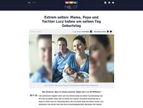 Bild zum Artikel: Extrem selten: Mama, Papa und Tochter Lucy haben am selben Tag Geburtstag