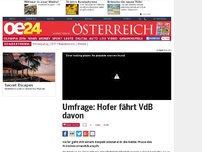 Bild zum Artikel: Umfrage: Hofer fährt VdB davon