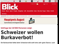 Bild zum Artikel: Umfrage bei 16'000 Personen zeigt: Schweizer wollen Burkaverbot!