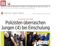 Bild zum Artikel: Weil sein Papa nicht kommt - Polizisten überraschen Jungen (4) bei Einschulung